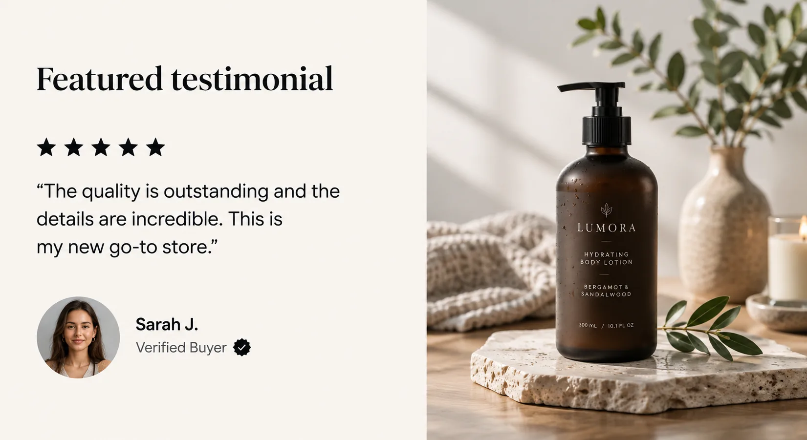 Prestige Shopify Theme Demo featured testimonial section